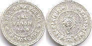 монета Транвакур 1 фанам 1941