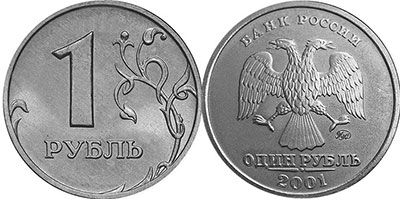 1 рубль 2001