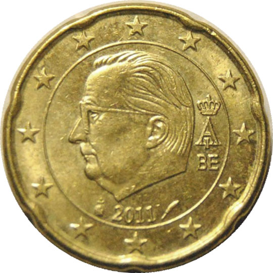 монета 20 евро центов Belgium