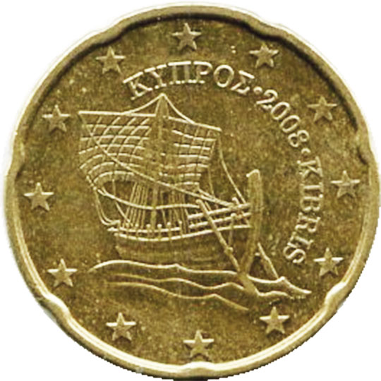 монета 20 евро центов cyprus