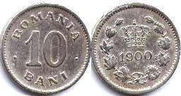 монета Румыния 10 бани 1900