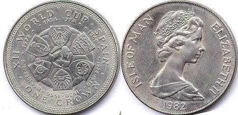 монета Остров Мэн крона 1982
