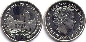 монета Остров Мэн 10 пенсов 2001