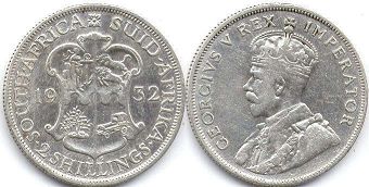 монета Южная Африка 2 шиллинга 1932