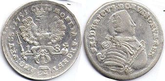 монета Пруссия 18 грошенов 1751