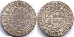 монета Саксония 1/24 талера 1763