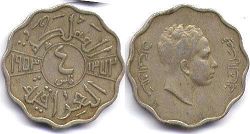монета Ирак 4 филс 1953