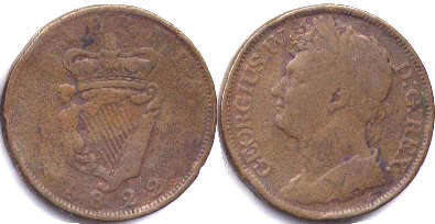 монета Ирландия 1 пенни 1822