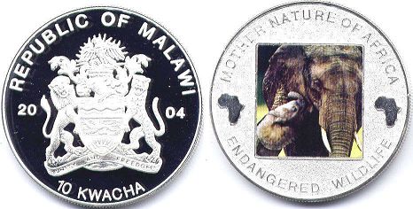 монета Малави 10 квач 2004