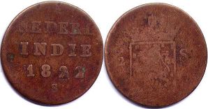монета Суматра 1/2 стювера 1822