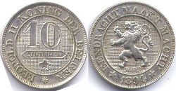 монета Бельгия 10 сантимов 1894