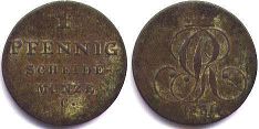 монета Ганновер 1 пфенниг 1830