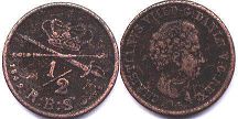 монета Дания 1/2 скиллинга 1842