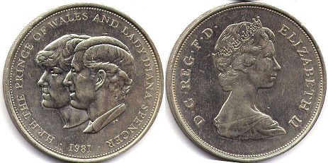 монета Великобритания 25 новых пенсов 1981