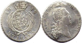 монета Польша 1/3 талера 1812