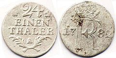 монета Пруссия 1/24 талера 1782