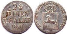 монета Ганновер 1/24 талера 1839