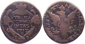 монета Сицилия 1 грано 1717