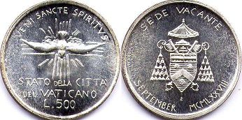 монета Ватикан 500 лир 1978