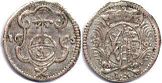 монета Саксония 1 пфенниг 1695
