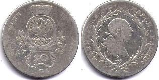 монета Ансбах 20 крейцеров 1765