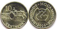 монета Мозамбик 10 сентаво 2006
