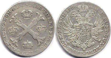 монета Австрийские Нидерланды кроненталер 1766
