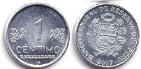 монета Перу 1 сентимо 2007