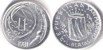 монета Сан-Марино 1 лира 1981