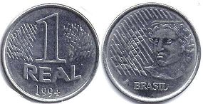 монета Бразилия 1 реал 1994