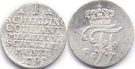 монета Мекленбург-Шверин 1 шиллинг 1799
