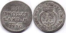 монета Ансбах 2,5 крейцера 1770