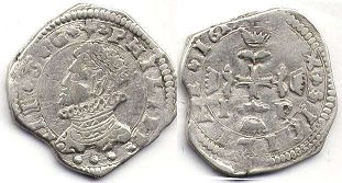 монета Сицилия 3 тари 1619