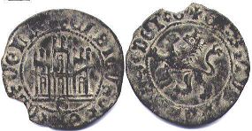 монета Кастилия и Леон 2 мараведи 1454-1474