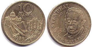 монета Франция 10 франков 1983