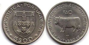 монета Португалия 5 эскудо 1983
