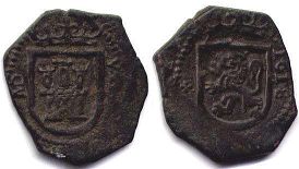 монета Испания 8 мараведи 1618