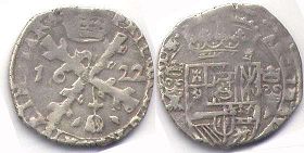 монета Испанские Нидерланды 1/12 патагона 1622