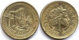 монета Великобритания 1 фунт 2004