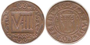 монета Косфельд 8 пфеннигов 1681