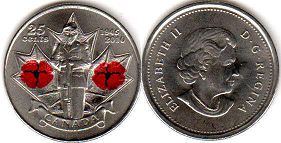 Канада юбилейная монета 25 центов 2010