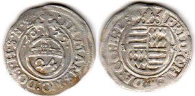монета Мансфельд-Айгентлихе-Хинтерорт 1/24 талера 1625
