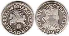монета Литва 1 грош 1626