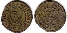 монета Курляндия 1 шиллинг 1574