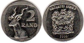 монета ЮАР 2 рэнда 2000 (1996, 1997, 1998, 1999, 2000)