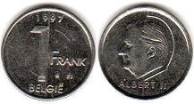 монета Бельгия 1 франк 1997