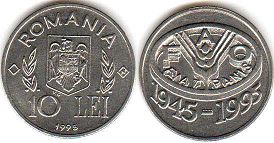 монета Румыния 10 лей 1995