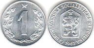 монета Чехословакия 1 геллер 1962