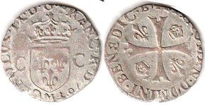 монета Франция дузен 1572