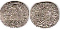 монета Гессен-Дармштадт 1 крейцер 1682